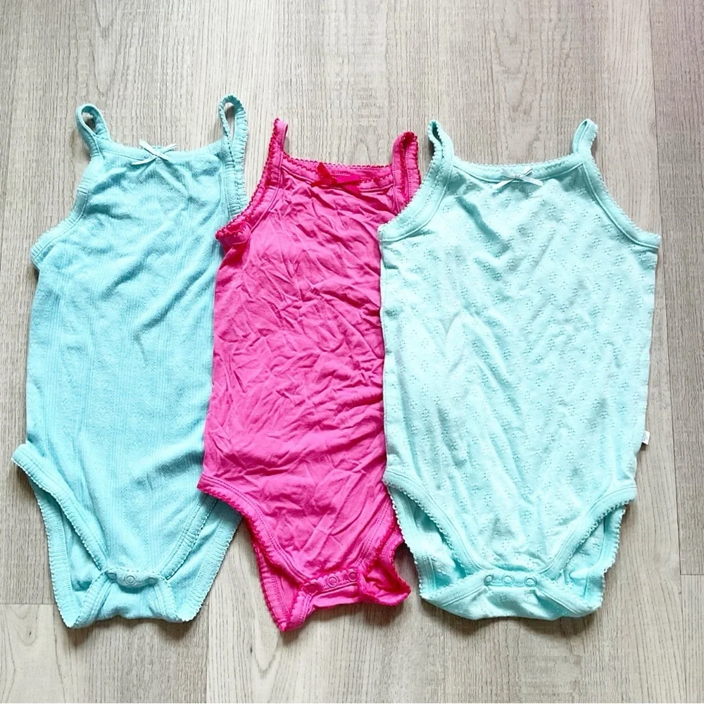 Posh Peanut Lot of 3 Tank One Piece Size 18-24 Months 2T Pink Blue Girls Clothes